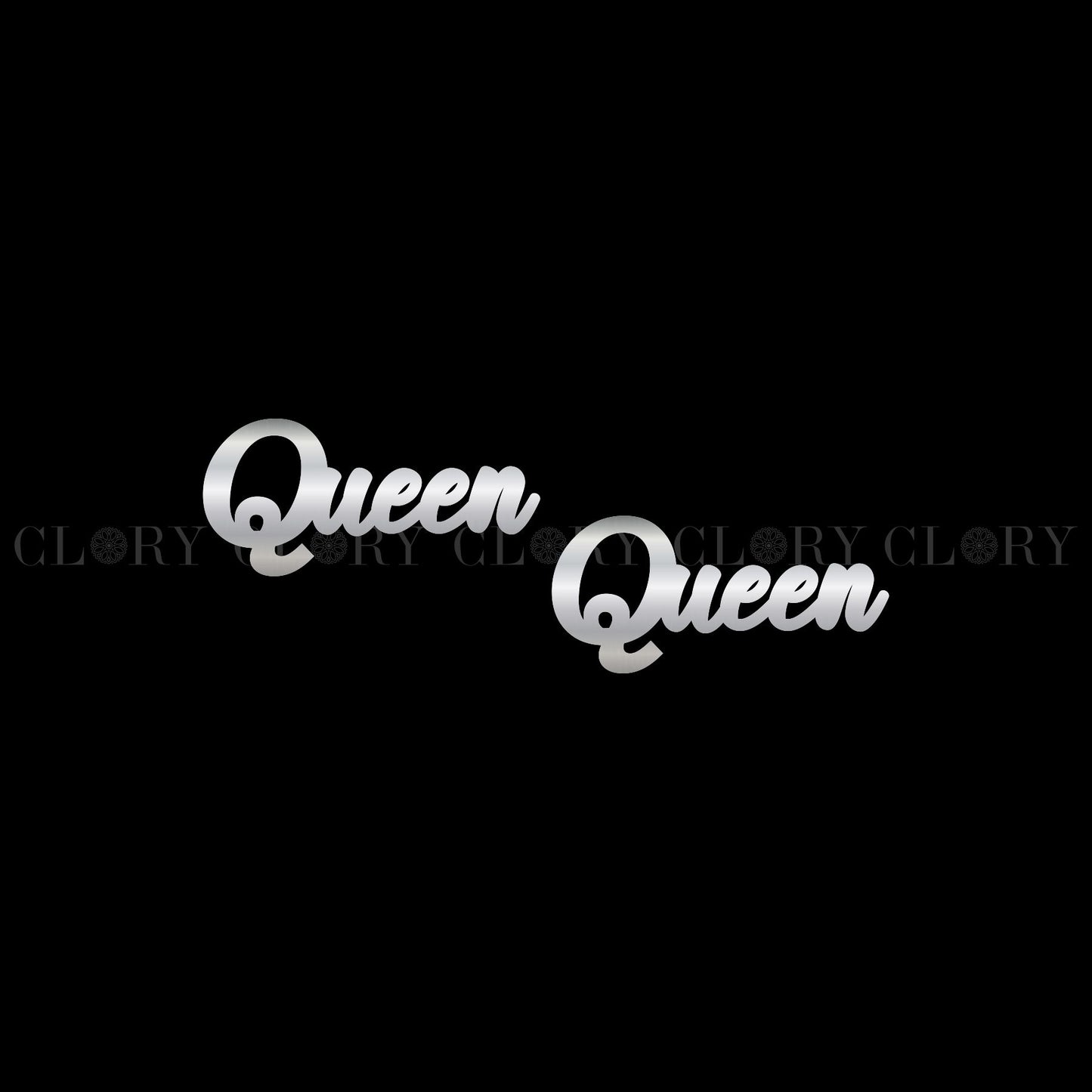 Queen word design stud earring
