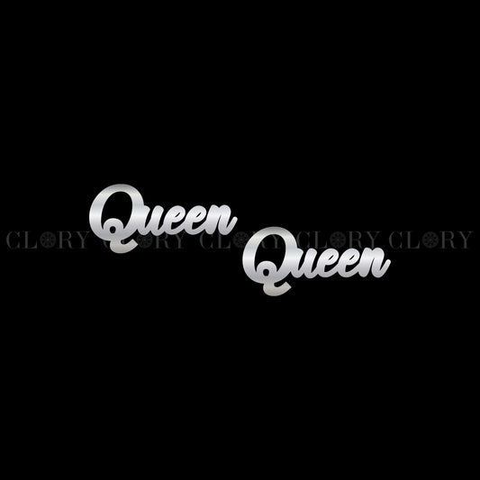 Queen word design stud earring