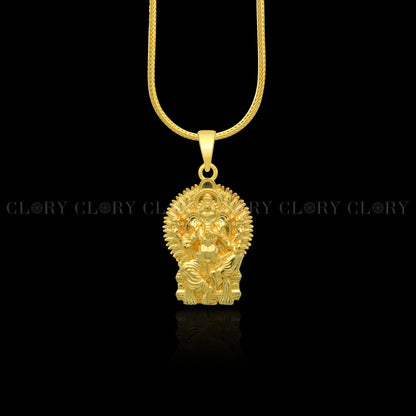 Lord Lord Ganesha divine  gold polished pendant