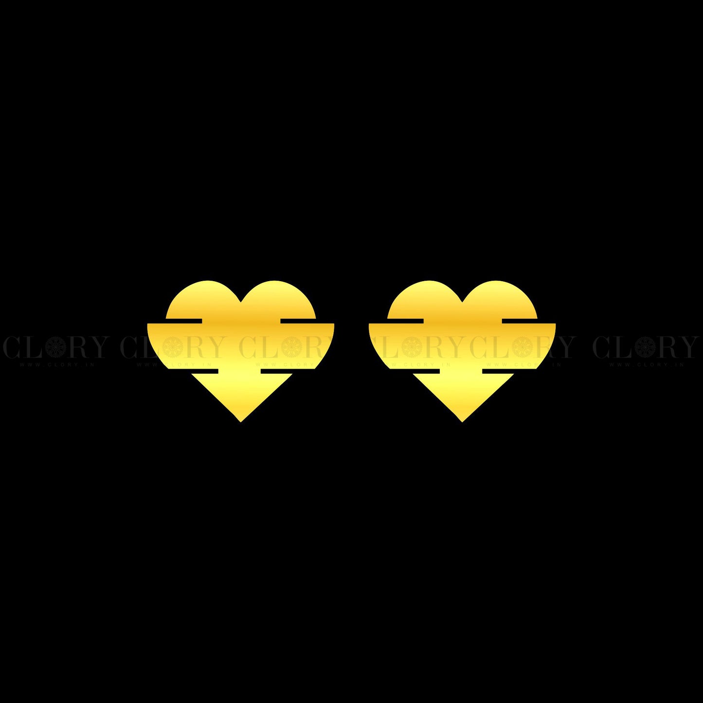 Heart design stud earring
