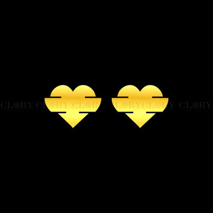 Heart design stud earring
