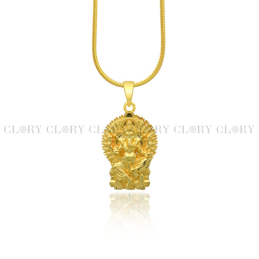 Lord Lord Ganesha divine  gold polished pendant