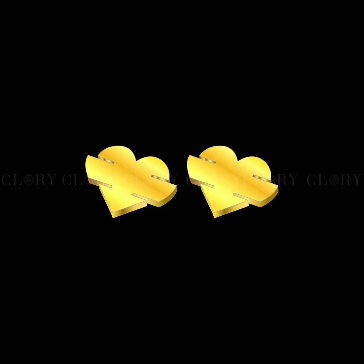 Heart design stud earring