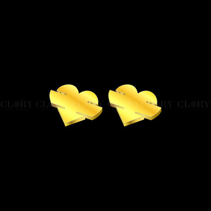 Heart design stud earring