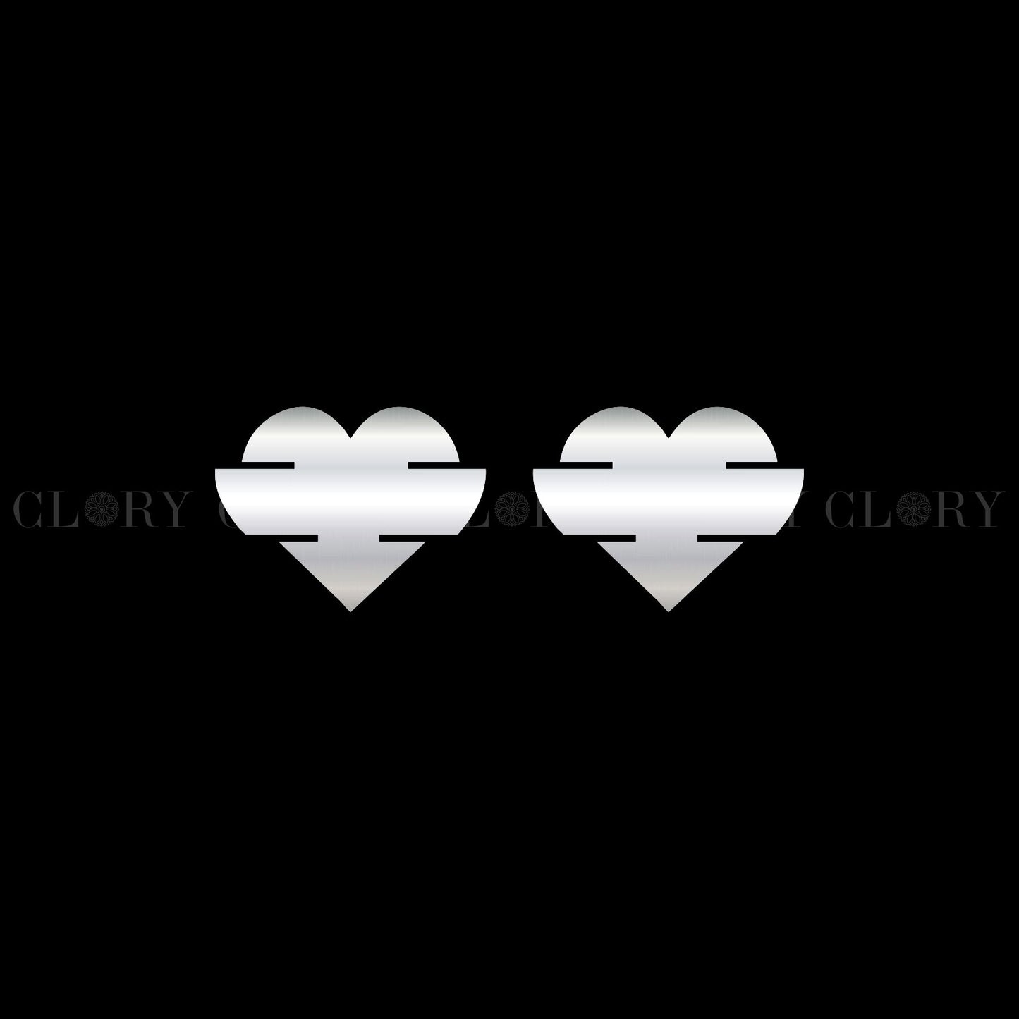 Heart design stud earring