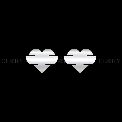 Heart design stud earring