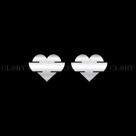 Heart design stud earring