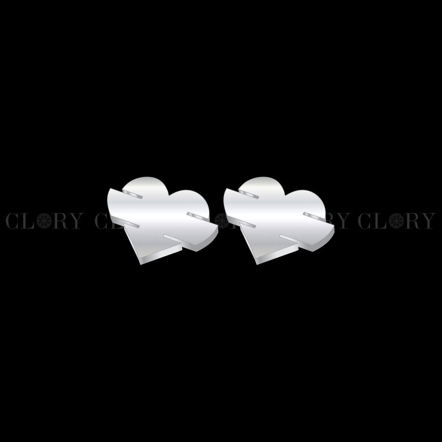 Heart design stud earring