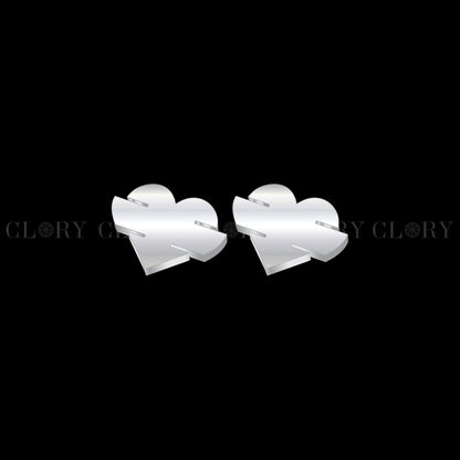 Heart design stud earring