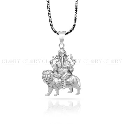 Lord Ganesha with lion pendant
