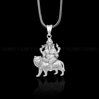 Lord Ganesha with lion pendant