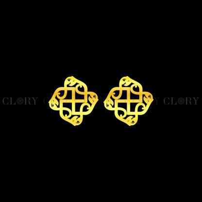 flower logo stud earring