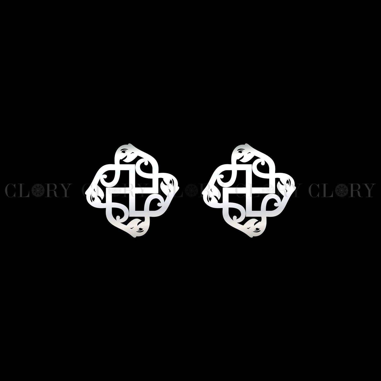 flower logo stud earring