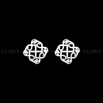 flower logo stud earring