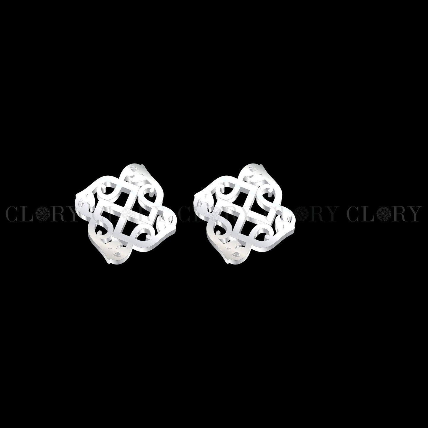 flower logo stud earring