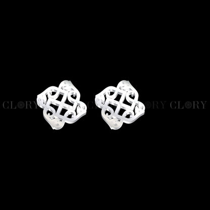 flower logo stud earring