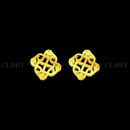 flower logo stud earring