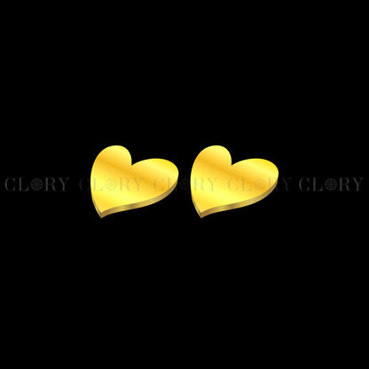 Baby hand in heart design stud earring