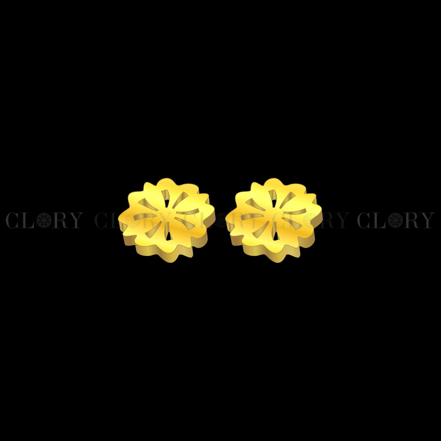 Flower design stud earring