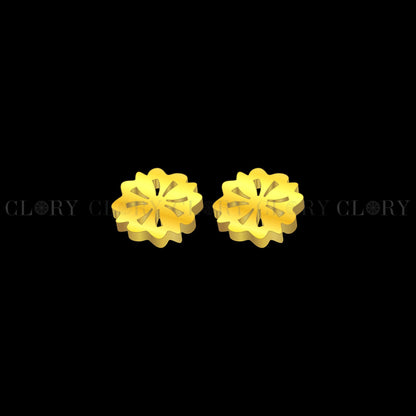 Flower design stud earring