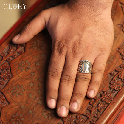 Sun design men's ring