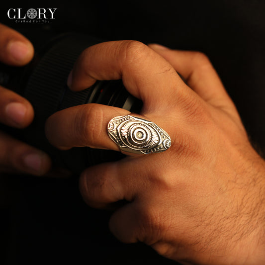 Ethnic mandala design men's ring