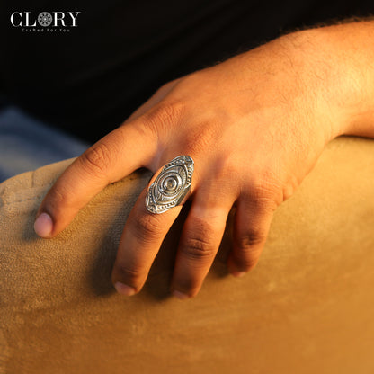 Ethnic mandala design men's ring