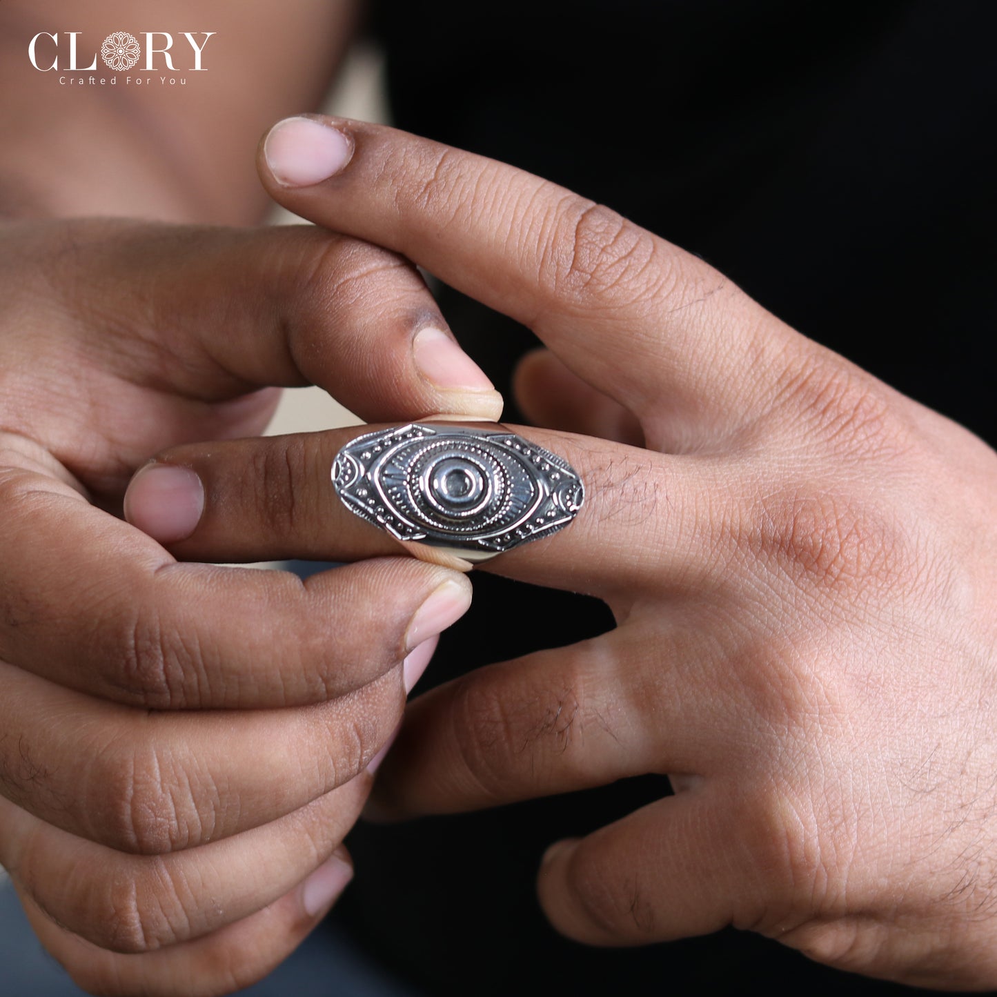 Ethnic mandala design men's ring