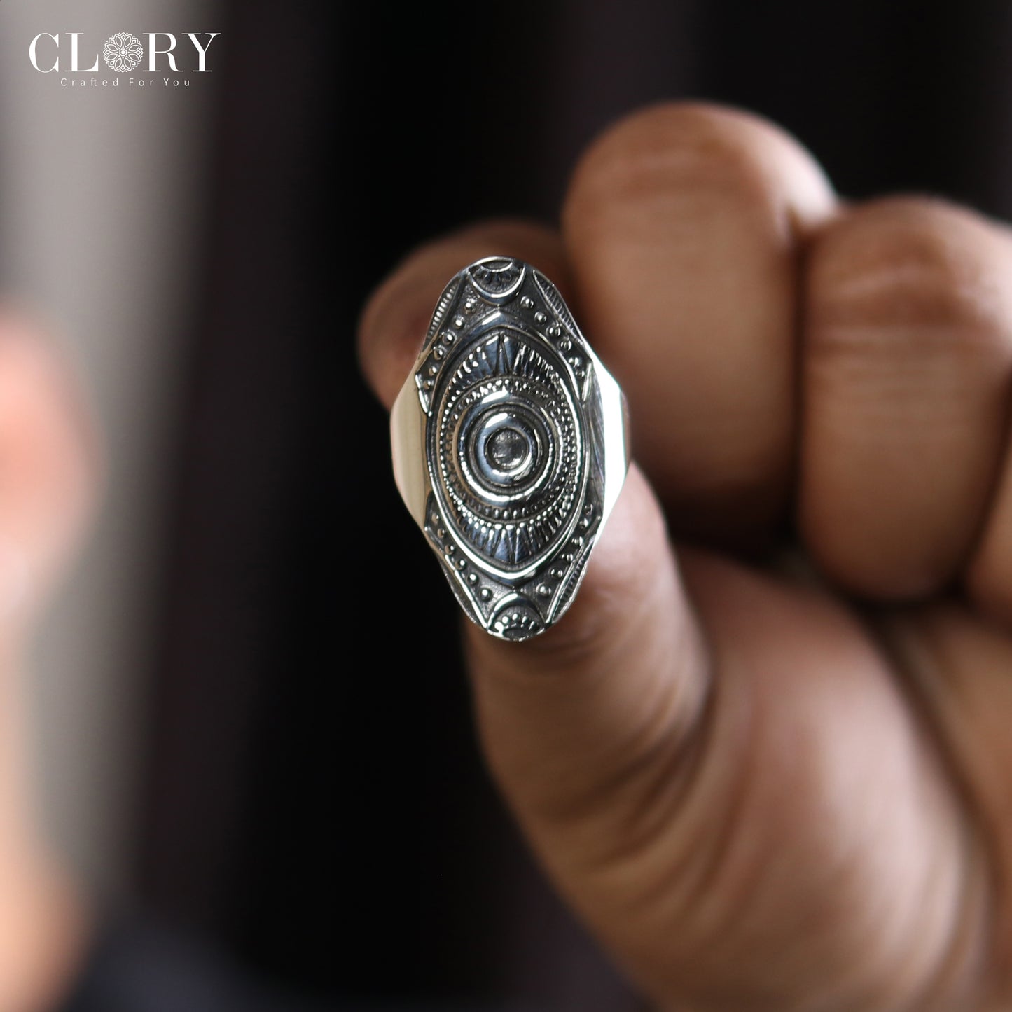 Ethnic mandala design men's ring