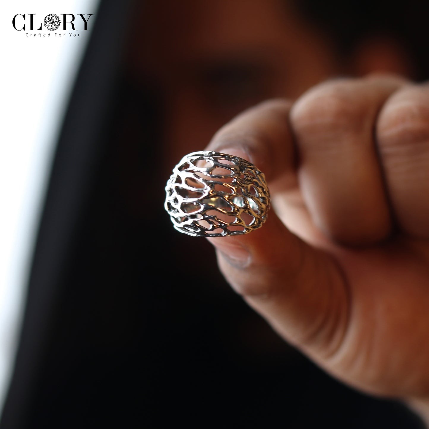 Heavy latiice style  men's ring
