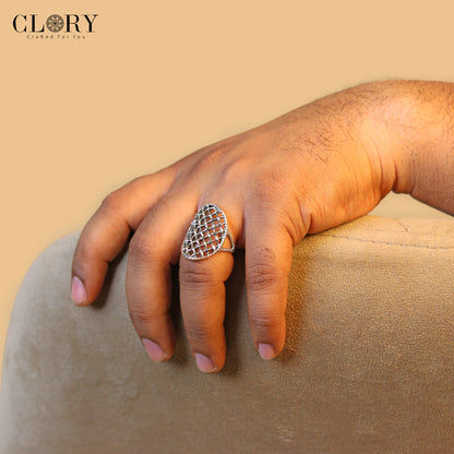 Lattice dome design men's ring