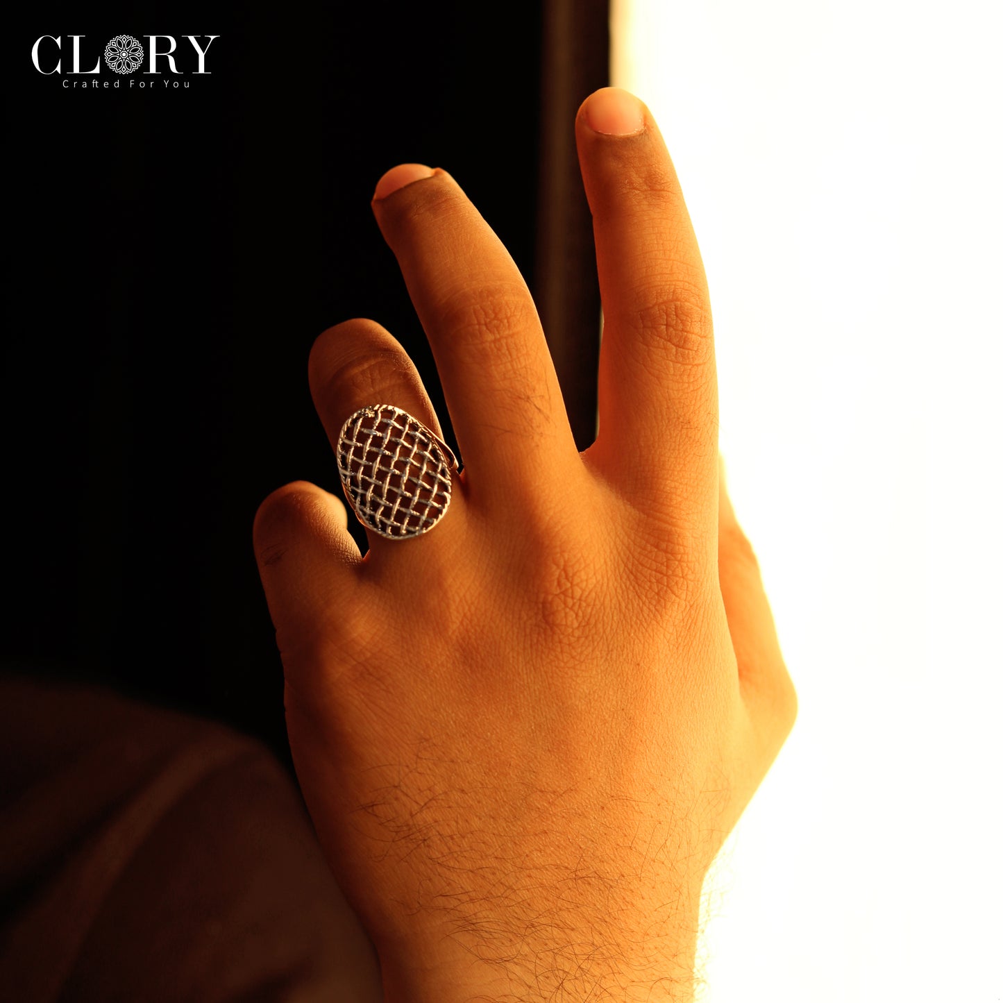 Lattice dome design men's ring