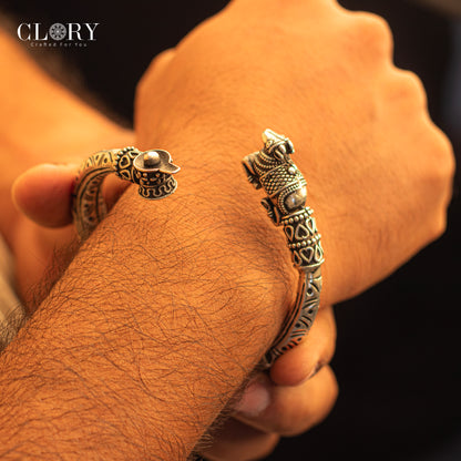Lord Shiva lingam With Nandi maharaj cuff kada