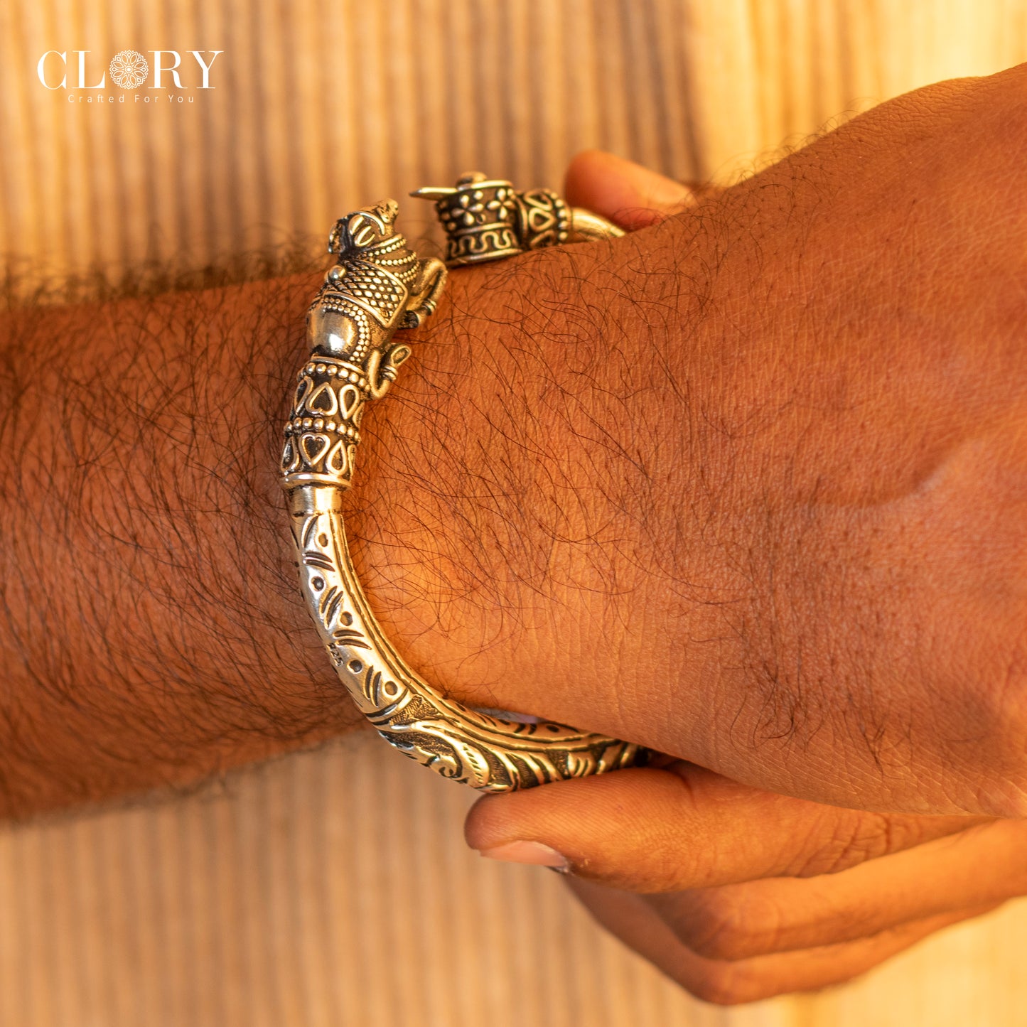Lord Shiva lingam With Nandi maharaj cuff kada