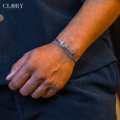 Feather design adjustable  cuff kada