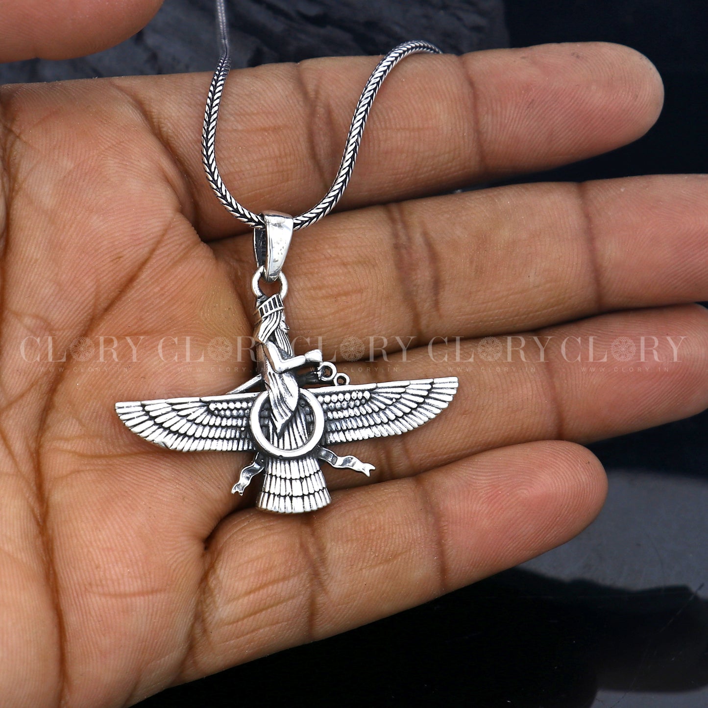 Faravahar Ahura Mazda snake pendant