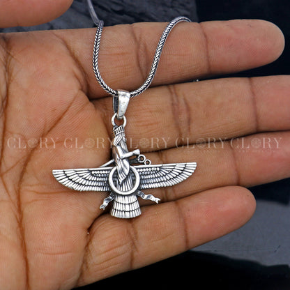 Faravahar Ahura Mazda snake pendant