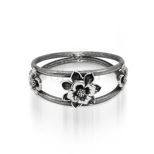 Flower work design bangle bracelet