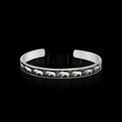 Elephant design cuff bracelet