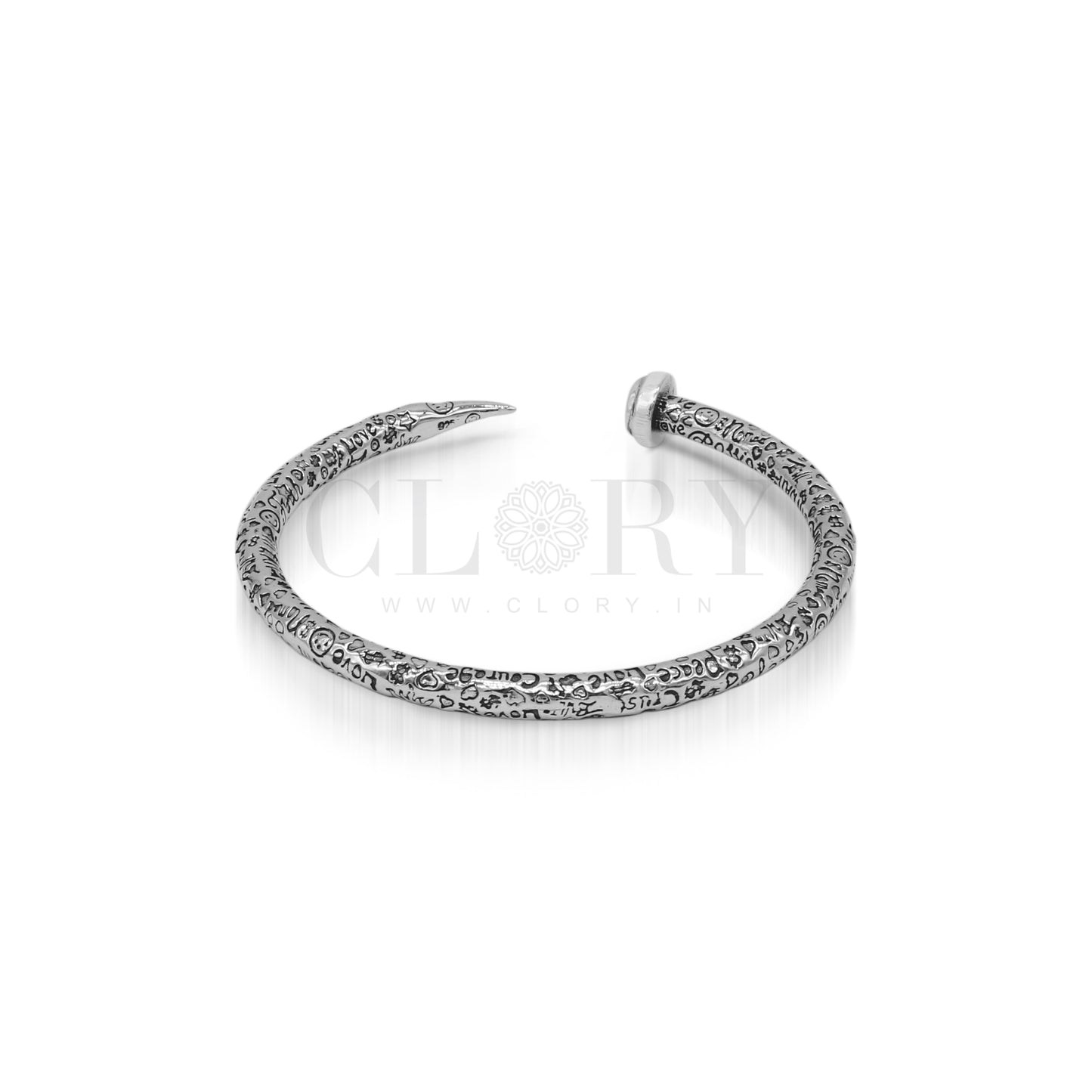Round printed text adjustable cuff bracelet