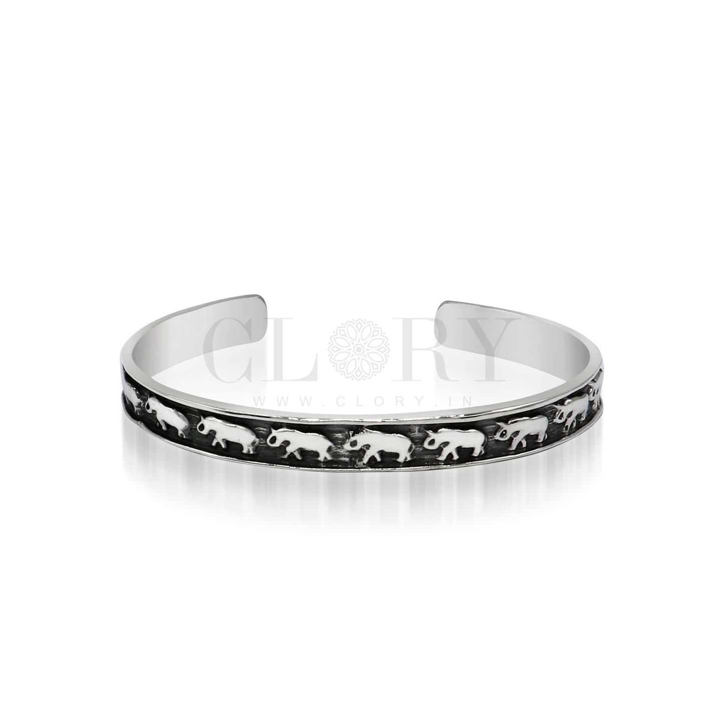 Elephant design cuff bracelet