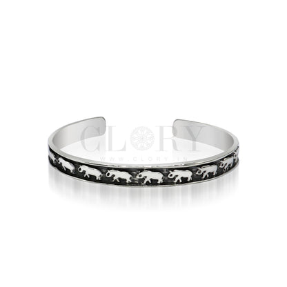 Elephant design cuff bracelet