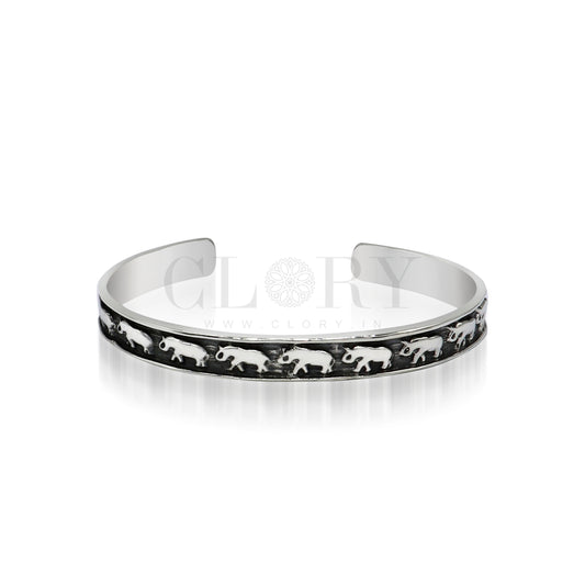Elephant design cuff bracelet