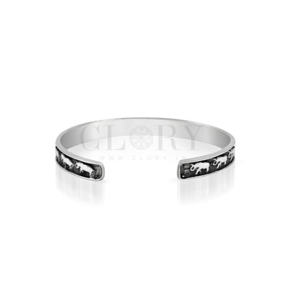 Elephant design cuff bracelet