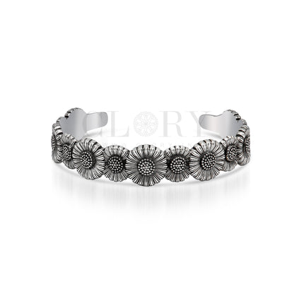 Floral design adjustable cuff kada