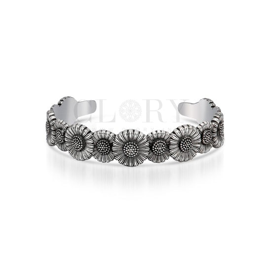 Floral design adjustable cuff kada