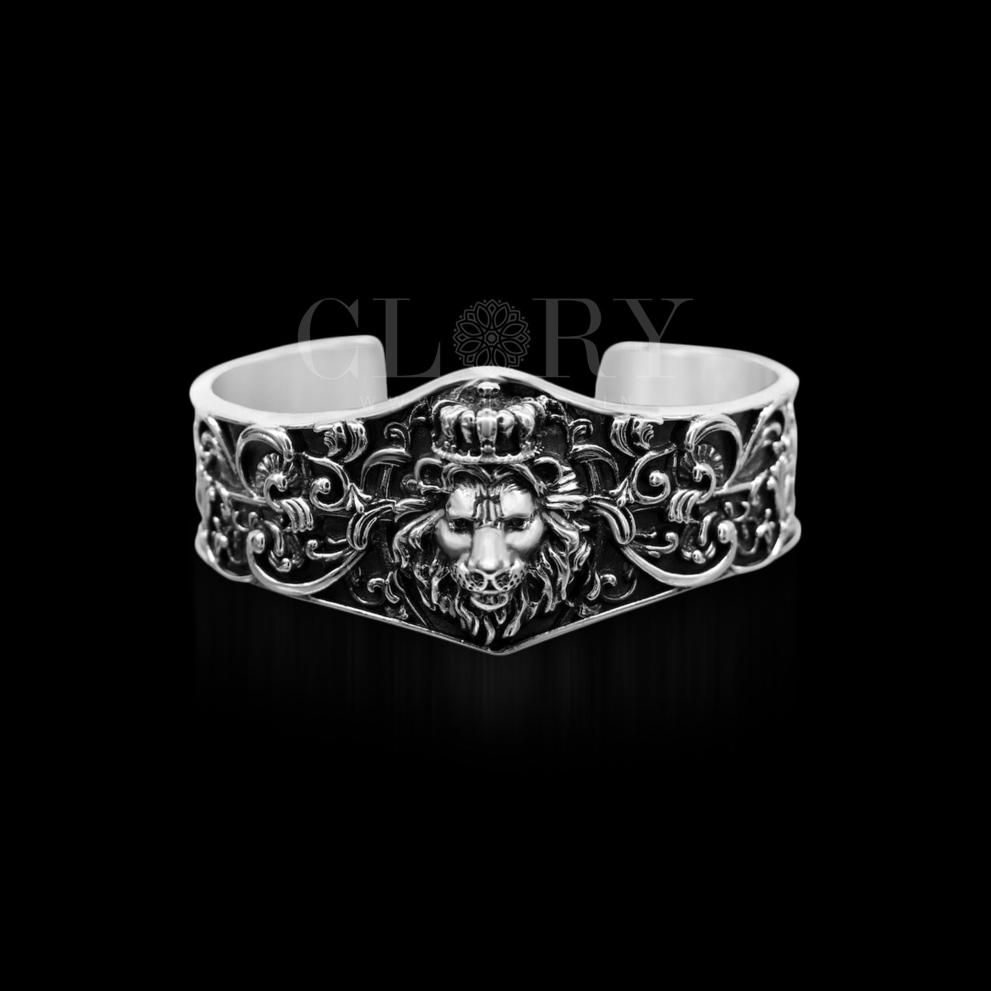 Lion design adjustable cuff kada