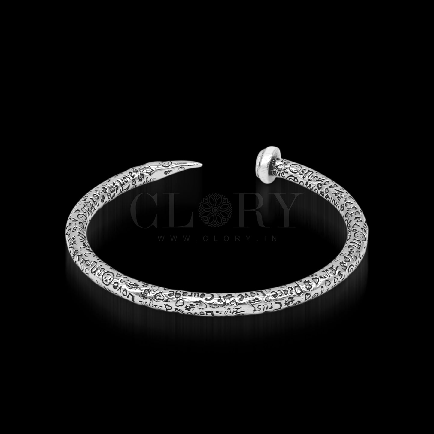 Round printed text adjustable cuff bracelet
