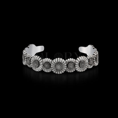 Floral design adjustable cuff kada